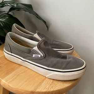 Dark gray slip on vans